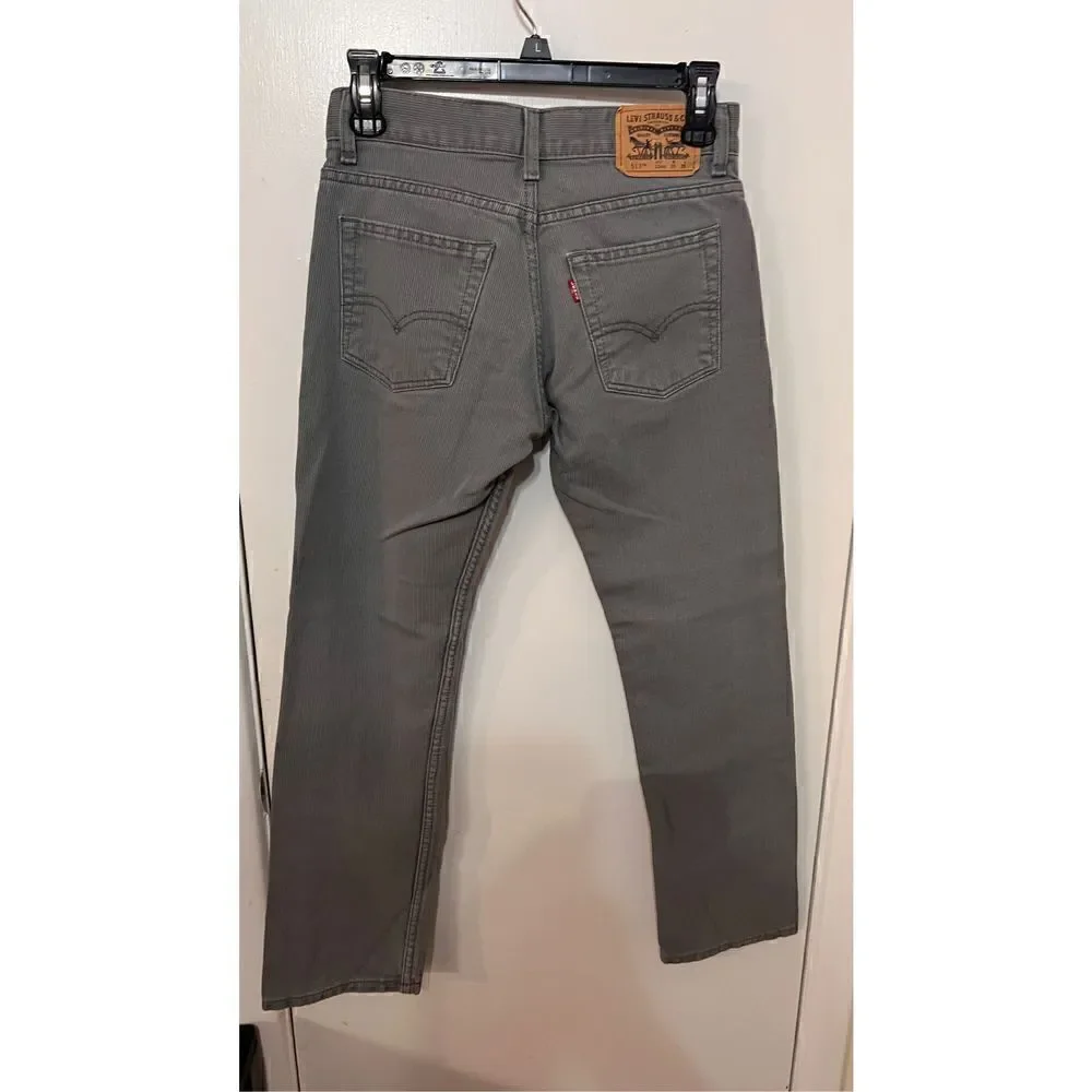 Levi's 513 Jeans Youth Mid Rise Slim Straight Denim Gray Light Wash Size 12R (28